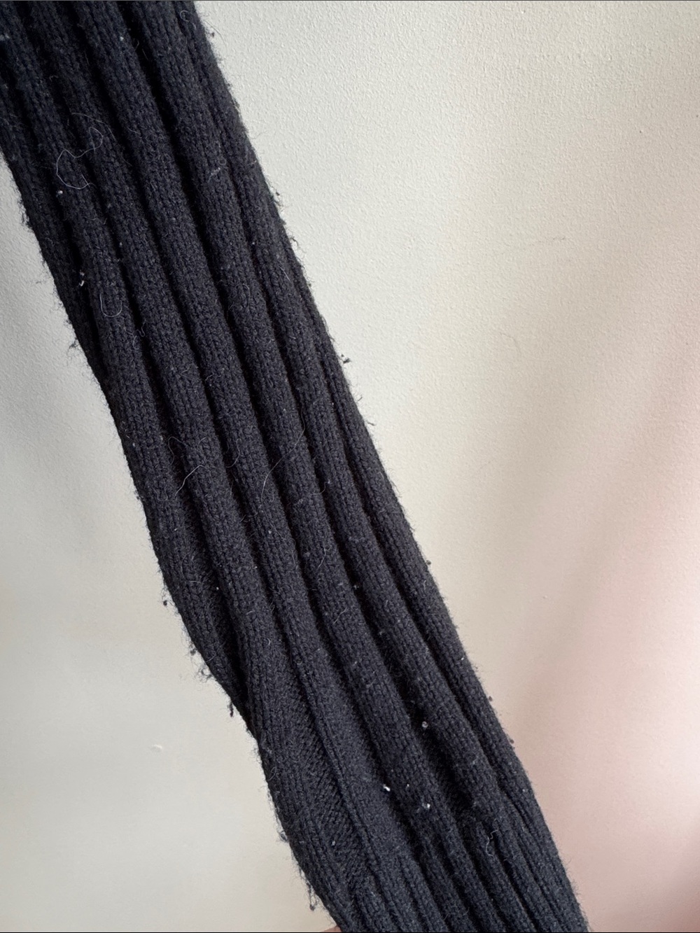 Black Rabbit Fur Ribbed Zip-Up Jacket - Picture 6 of 9